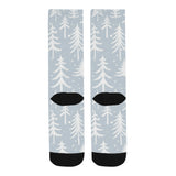 Christmas tree winter forest pattern Crew Socks