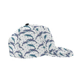 Dolphins pattern dotted background All Over Print Snapback Cap