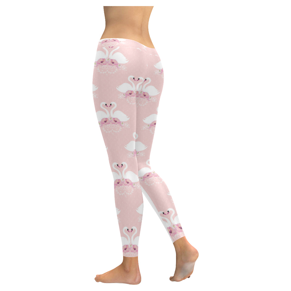 White swan and flower love pattern Women's Legging Fulfilled In US