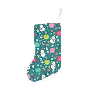 Snowman bird decorative elements christmas pattern Christmas Stocking