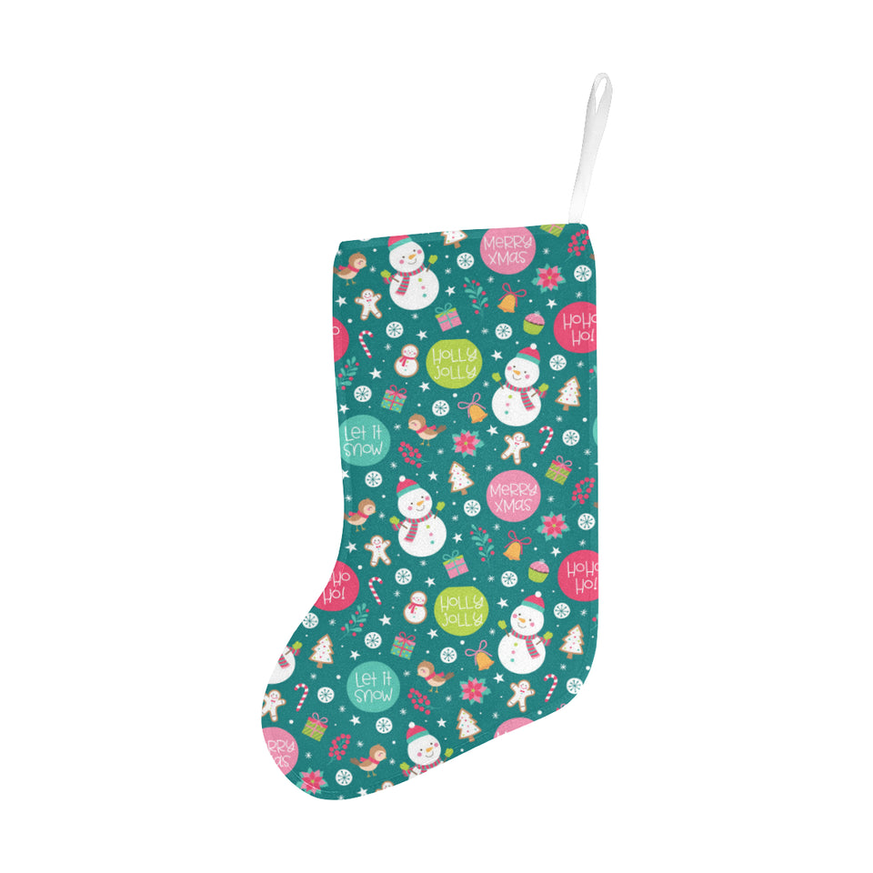 Snowman bird decorative elements christmas pattern Christmas Stocking
