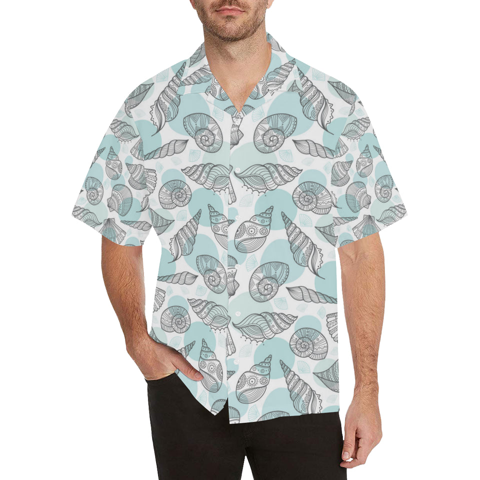Shell polynesian tribal Men's All Over Print Hawaiian Shirt
