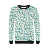 Green ginkgo leaves pattern Women's Crew Neck Sweatshirt