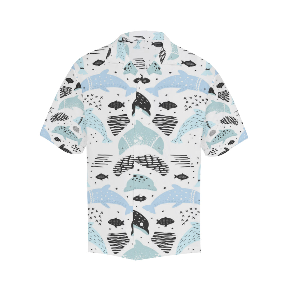 Cute dolphins Childish Style pattern Men's All Over Print Hawaiian Shirt