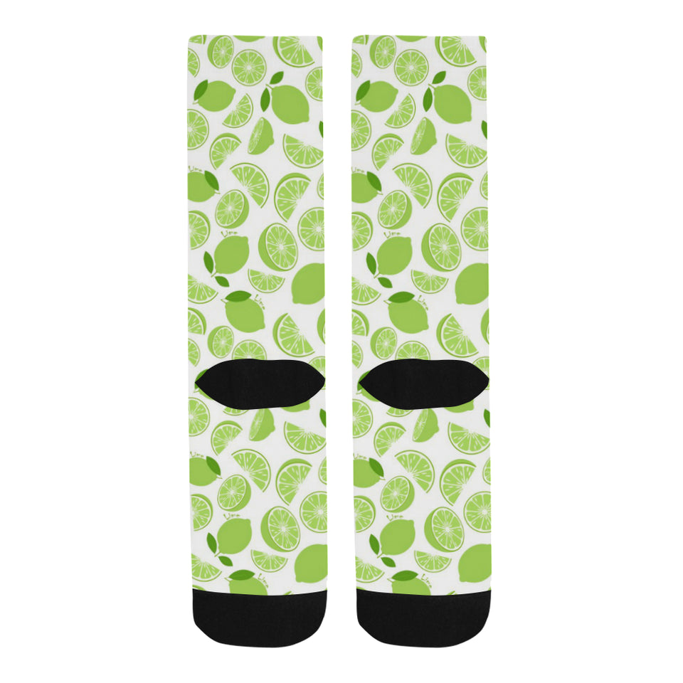 Lime design pattern Crew Socks