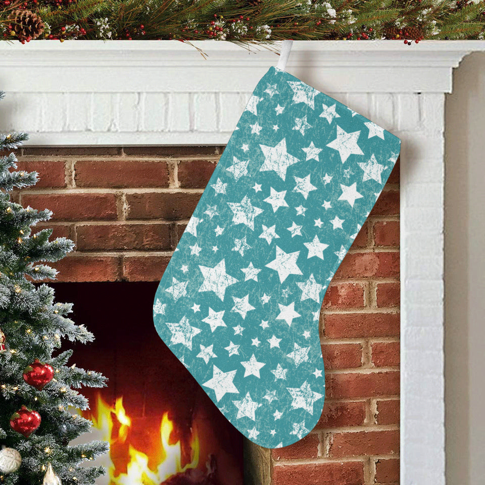 Vintage star pattern Christmas Stocking