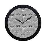 Cute raccoons leaves dot Elegant Black Wall Clock