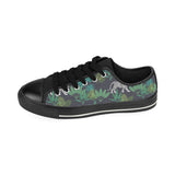 white bengal tigers tropical plant Men's Low Top Canvas Shoes Black