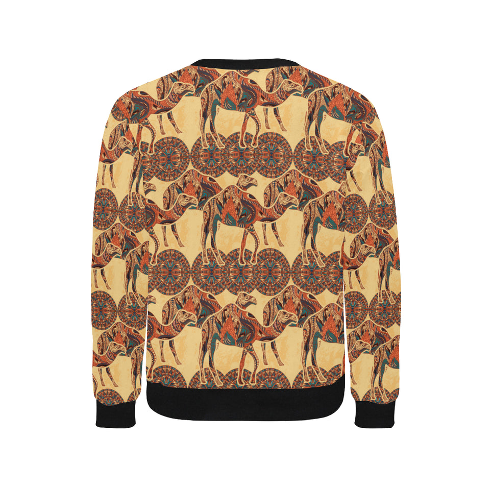 Camel polynesian tribal design pattern Men's Crew Neck Sweatshirt