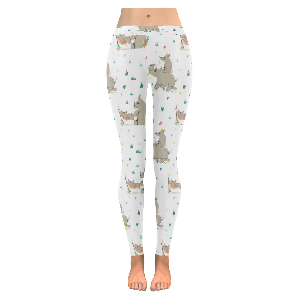 Cute Rhino pattern background Women's Legging Fulfilled In US