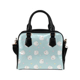 White cute hamsters heart pattern Shoulder Handbag