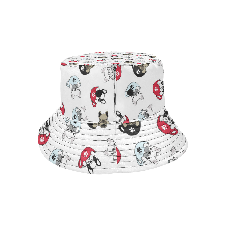 French bulldog cup paw pattern Unisex Bucket Hat