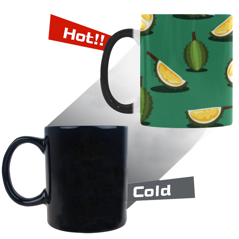 Durian pattern green background Morphing Mug Heat Changing Mug