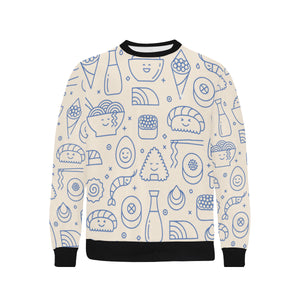 Cute sushi icon pattern Men's Crew Neck Sweatshirt