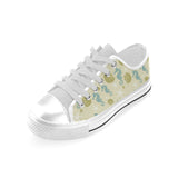 Seahorse shell starfish pattern background Men's Low Top Shoes White