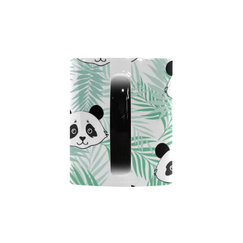 Panda pattern tropical leaves background Morphing Mug Heat Changing Mug