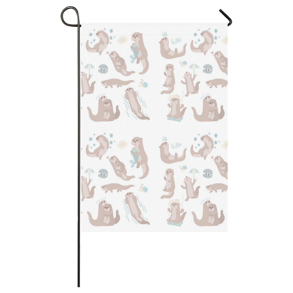 Cute sea otters pattern House Flag Garden Flag