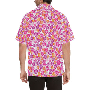 Hibiscus Pattern Print Design 01 Men's All Over Print Hawaiian Shirt (Model T58)