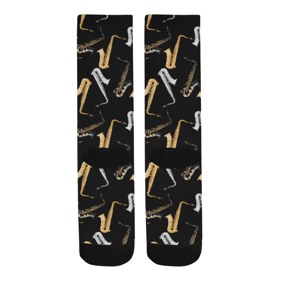 saxophone design pattern Crew Socks