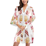 Cake cupcake sweets pattern Women's Short Kimono Robe
