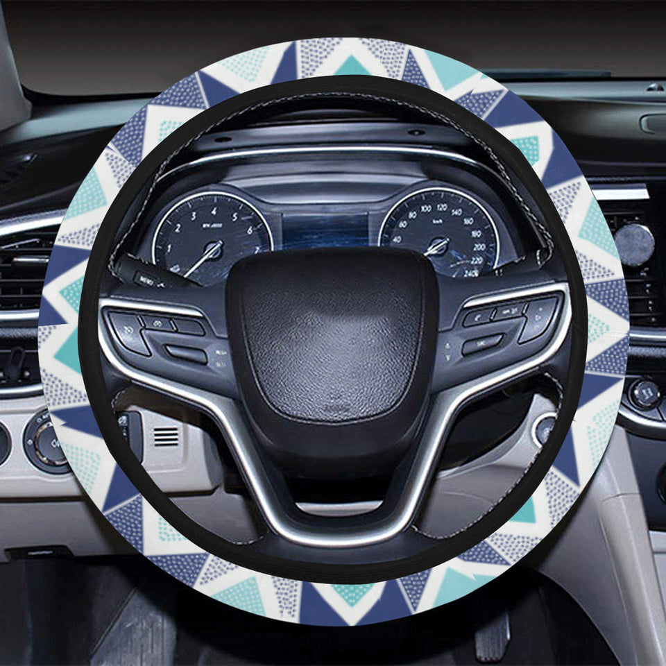 zigzag  chevron blue pattern Car Steering Wheel Cover