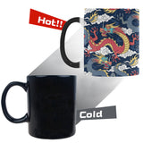 Blue red dragon cloud pattern Morphing Mug Heat Changing Mug