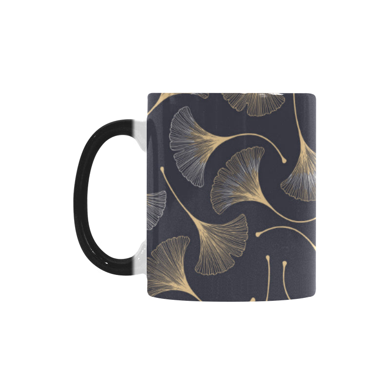 Gold ginkgo leaves Morphing Mug Heat Changing Mug