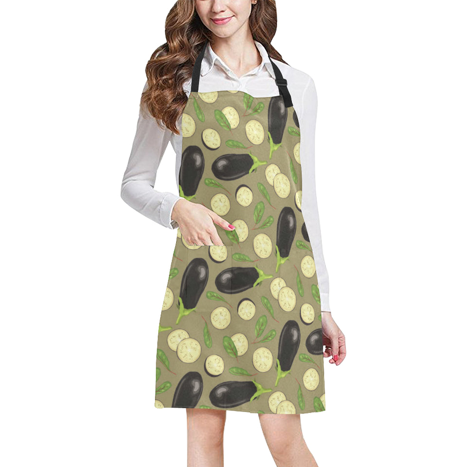 Eggplant Pattern Print Design 02 All Over Print Adjustable Apron