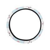 White cute pomeranian pattern Car Steering Wheel Cover