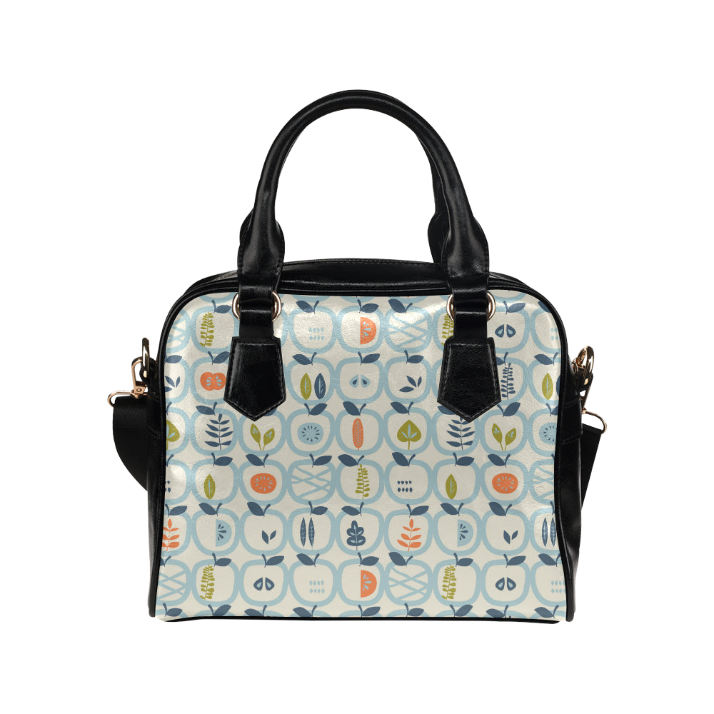 apples leaves pattern Shoulder Handbag
