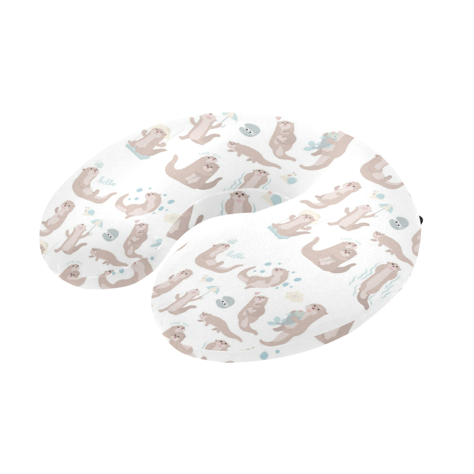 Cute sea otters pattern U-Shaped Travel Neck Pillow