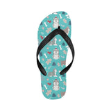 Christmas cute siberian husky puppie pattern Unisex Flip Flops