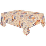 Cute rooster chicken cock floral ornament backgrou Tablecloth