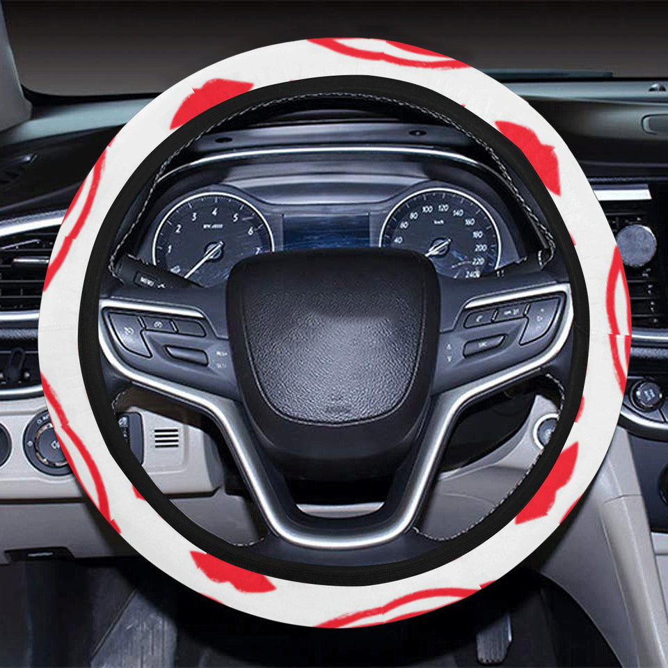 Lips Pattern Print Design 05 Car Steering Wheel Cover