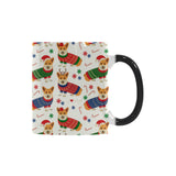 Corgi Christmas Pattern Morphing Mug Heat Changing Mug