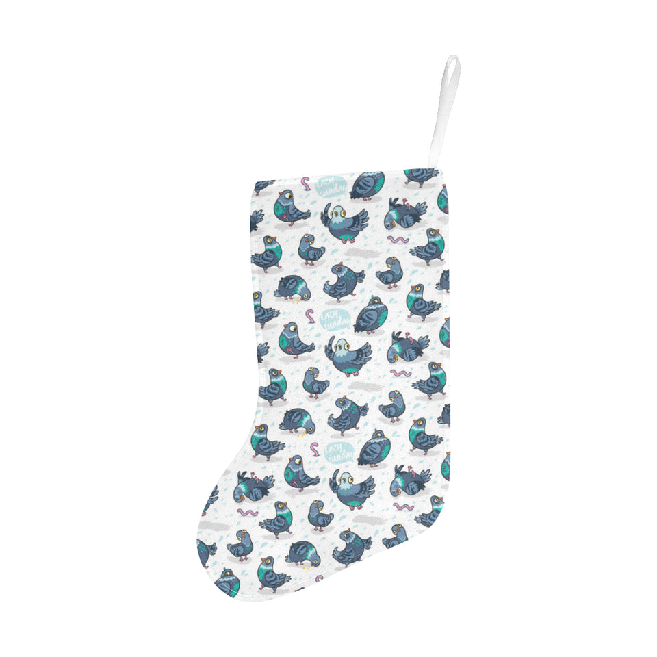 Pigeon Pattern Print Design 02 Christmas Stocking