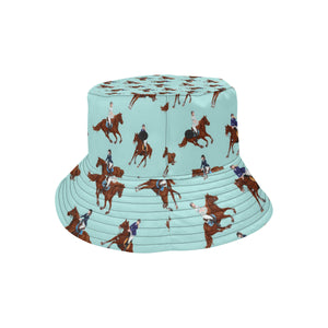 Horses running horses rider pattern Unisex Bucket Hat