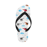 Watercolor helicopter cloud pattern Unisex Flip Flops