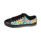 Colorful moon pattern Men's Low Top Canvas Shoes Black