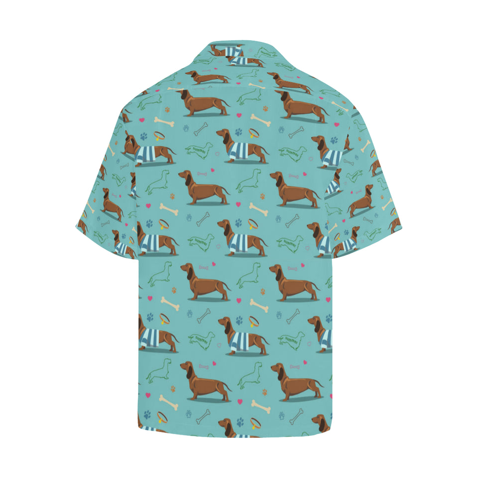 Dachshund decorative background Men's All Over Print Hawaiian Shirt