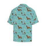 Dachshund decorative background Men's All Over Print Hawaiian Shirt