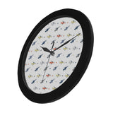 Cute helicopter star pattern Elegant Black Wall Clock