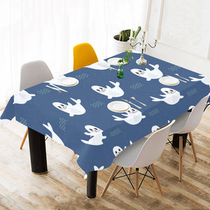 Cute white baby sea lion seal pattern Tablecloth