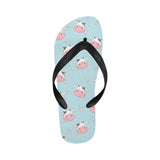Cute cow flower pattern Unisex Flip Flops