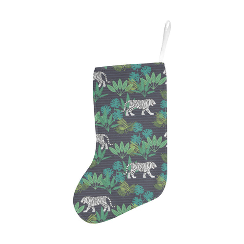 white bengal tigers tropical plant Christmas Stocking