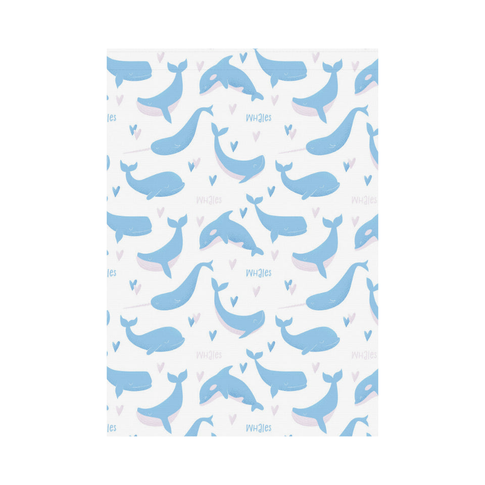 Blue whale pattern House Flag Garden Flag