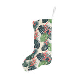 heliconia flowers, palm and monstera leaves Christmas Stocking