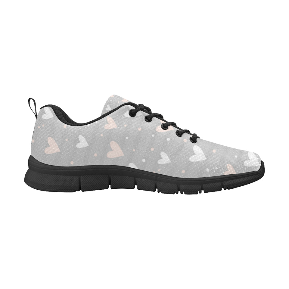 Heart pattern gray background Women's Sneaker Shoes