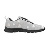 Heart pattern gray background Women's Sneaker Shoes