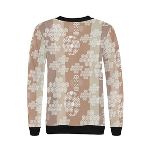 Beautiful hexagon japanese  pattern Women's Crew Neck Sweatshirt